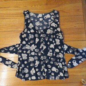 Edme & Esyllte Seashore/seashell Tie Top - Size 4 - GUC